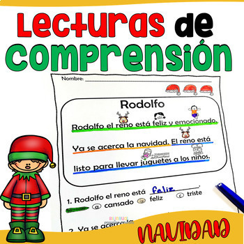 Preview of Lecturas de comprensión Navidad | Comprensión lectora Navidad| Spanish reading