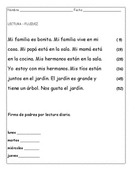 Preview of Lecturas de fluidez en español 2
