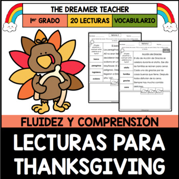 Preview of Lecturas para Fluidez y Comprensión | Thanksgiving | Distance Learning