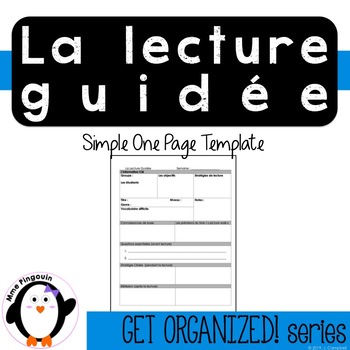 Preview of Lecture Guidée / Guided Reading Template (French Product)