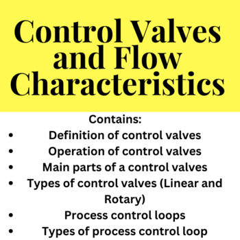 Preview of Lecture Note on Control Valves and flow charater