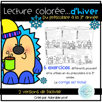 Preview of Lecture colorée- d'hiver--colorful winter reading