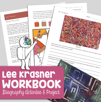 Preview of Lee Krasner Art History Workbook - Biography, Middle, High School Art Workbook