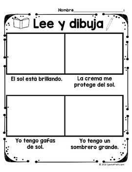 Lee Y Dibuja El Verano Summer Read And Draw In Spanish By Spanish Profe