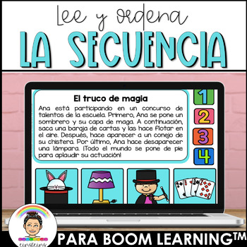 Preview of Lee y Ordena la Secuencia | Distance Learning | Boom Cards™