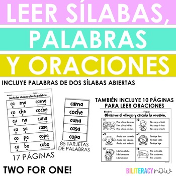 Preview of Leer sílabas, palabras y oraciones - Para la lectura guiada