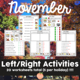 Left Right Activities for November