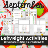 Left Right Activities for September