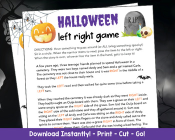 Left Right Game - Pass the Pumpkin Gift Exchange Game - Halloween Party ...