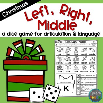 Preview of Left, Right, Middle: A Dice Game for Speech/Language Therapy- Christmas Edition