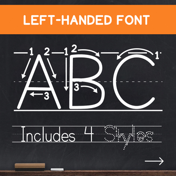 Preview of Left-handed Instructions Font with Arrows - Teaching Print