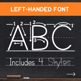 Left-handed Instructions Font with Arrows - Teaching Print