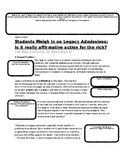 Guided Reading Informational Article: Legacy Admission Debate