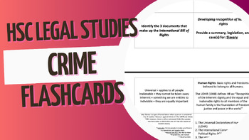 Preview of Legal Studies Crime Flash Cards