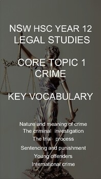Preview of Legal Studies - Crime vocabulary match the term