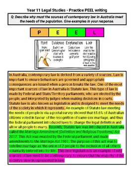 Preview of Legal Studies PEEL Example