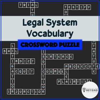 Preview of Legal System Vocabulary Crossword Puzzle