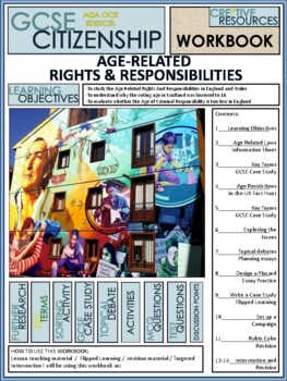 Preview of Legal rights - Age Related Rights and Responsibilities Work Booklet