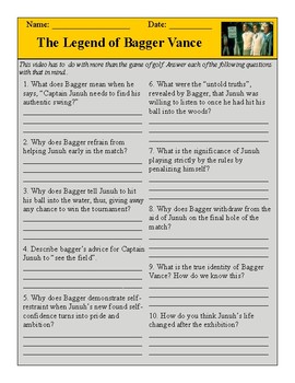 Preview of Legend of Bagger Vance Test