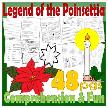 Preview of Legend of the Poinsettia Christmas Book Study Companion Reading Comprehension