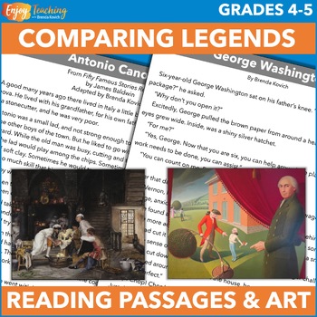 Preview of Legends Reading Passages & Art: Compare and Contrast Stories in the Same Genre