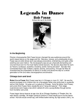 Preview of Legends in Dance -Bob Fosse 