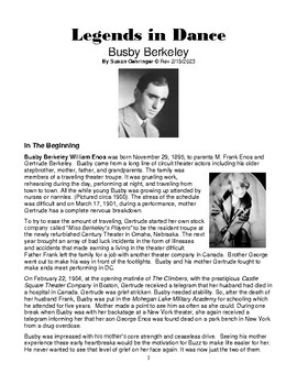 Preview of Legends in Dance - Busby Berkeley - NEW!!