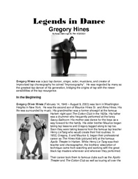 Preview of Legends in Dance -Gregory Hines 