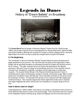 Preview of Legends in Dance - History of Dream Ballets on Broadway 