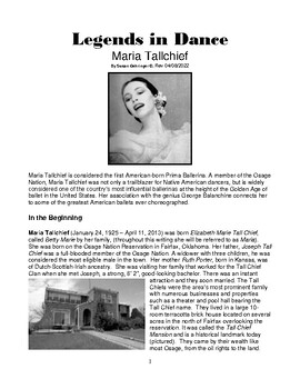 Preview of Legends in Dance - Maria Tallchief