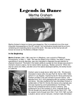 Preview of Legends in Dance - Martha Graham 