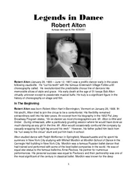Preview of Legends in Dance - Robert Alton 