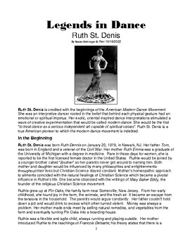 Preview of Legends in Dance - Ruth St. Denis  NEW