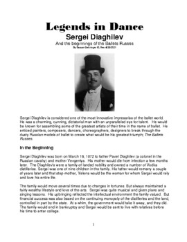 Preview of Legends in Dance - Sergei Diaghilev; & the Ballets Russes 