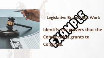 Preview of Legislative Bellwork Visual - Unveiling Constitutional Powers to Congress