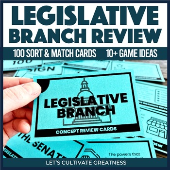 Preview of Legislative Branch Activity Review Task Cards - Civics Government EOC Review