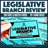 Legislative Branch Activity Review Task Cards - Civics Gov
