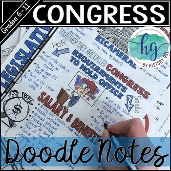 Preview of Legislative Branch (Congress) Doodle Notes and Digital Guided Notes