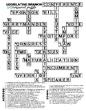 Legislative Branch Crossword Puzzle