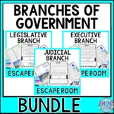 Branches of Government Escape Rooms BUNDLE - Reading Compr