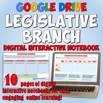 Preview of Legislative Branch Google Drive Digital Resources Interactive Notebook