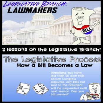 Preview of Legislative Branch; How a Bill Becomes a Law (create your own 'School Bill')