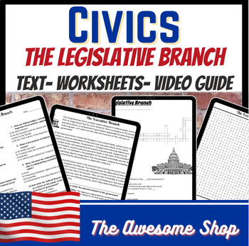 Preview of Legislative Branch Packet Civics W/ Crossword & Crash Course Government # 2
