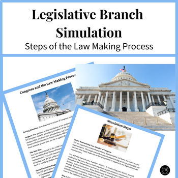 Preview of Legislative Branch Simulation Activity - Steps of the Law Making Process