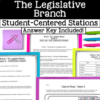 Preview of Legislative Branch Congress Constitution Station Activities