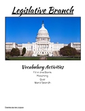 Legislative Branch Vocabulary Activities