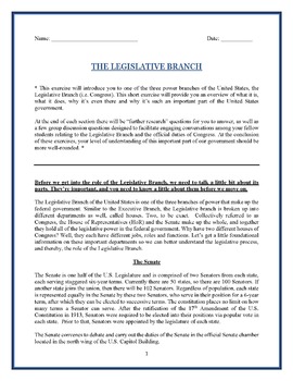 Preview of Legislative Branch education BUNDLE