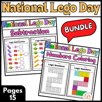 Preview of Lego BUNDLE Activities Worksheets National Lego Day