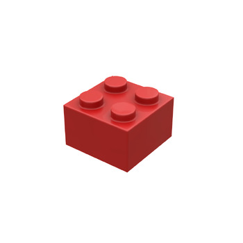 Preview of Lego Brick 2x2 Red Color