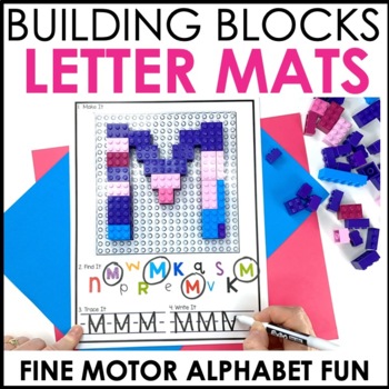 Preview of Lego Building Block - Letter Mats - Fine Motor Alphabet Centers - Letter Writing